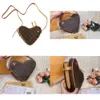 Handbag Women Shoulder Bags Designer Love Ladies Crossbody Fashion Heart Shaped Bag Brown Flower Handbags Leather Wallet Designers Purses s s Original Quality