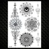 Transfert de tatouage Yuran Fashion Chains noires poignets Fleur de henné falsification de faux tatouages Autocollants imperméables Mandala Flora tatouage Tatoo Femme Temporaire Arm 3D Tatot 240426