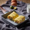 PANS 1PC O omelete retangular Pan Tamagoyaki ovo anti-estick Maifan Stone Anti-Scalding