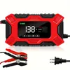 12V 6 Amp Intelligent Automatic Battery Charger/Maintainer With LCD Screen, Impulse Repair Summer/Winter Modes