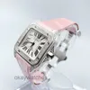 Dials Working Automatic Watches carter Sandoz Precision Steel Diamond Mechanical Watch Womens W20106X8