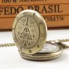 Montres de poche triangle pyramide motif d'oeil en quartz collier chaîne mènes fob cadeaux cf1321