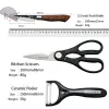 Knives Stainless Steel Kitchen Knives Set Tools Forged Kitchen Knife Scissors Ceramic Peeler Chef Slicer Nakiri Paring Knife Gift Case