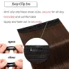 Pièce One Piece Clip dans les extensions de cheveux 5 clips 100% REMY HEUR HUMAIN 1626 pouces 3/4 Tête complète épaisse douce Silky Straitement # 4 Dark Brown