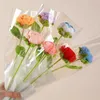 Dekorative Blumen 2pcs 38 cm handgewebte Rosengeschenk Handgefertigte DIY Künstliche Blume Sonnenblume Stricken Häkelbouquet Haus
