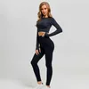 Women's Tracksuits Womens Vitality Seamless Yoga Set Fitness Clothing Sportswear Womens Gym Leg Push Up Tight Top 240424