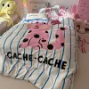 Ensembles de couette de literie INS SETS PINK CAT DUVET COUVERTURES DESSEURS POUR LES PLICES ALLUM