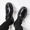 Casual Shoes 2024 S/A British Classic Business Causal Leather for Men's Black Hombre Daily Teenagers Dress Banket Ceremony