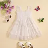 Robes de fille pudcoco bébé filles robe sans manches d'été 3d fleurs mignonnes tulle A-line aile papillon pour vêtements de fête à la plage 6m-4t