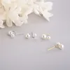 Boucles d'oreilles Stud Luxury Pearl 925 Ornements de bijoux en argent sterling