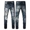 Heren Designer Jeans voor heren Skinny Jeans Man Pant High Street Hole Star Patch Dames Hole Star Borduurpaneel Paneel Paneel Stretch Slim-Fit broek Zwart denim broek