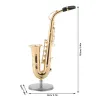 Saxophone instrument musical modèle miniature alto saxophone réplique avec stand et boîtier de modèle d'instruments plaqués or ornements