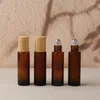 Opslagflessen 15 ml Mini Bruine Essentiële olie Rolling Ball Bottle Glas Parfum Roll