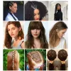 50pcs/lot 50pc卸売髪型のドレッドロックヘアリング調整可能なカフのクリップダーティブレードビーズヘアピンジュエリーヘアアクセサリー