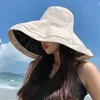 Szerokie brzegowe czapki wiadra czapki damskie lato Panama ręcznie robiona duża głowa 18CM Rozmiar Koreańska wersja Sun Cat Casual Beach Hat Travel Foolble Dome Fisherman C J240425