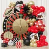 Decoração de festa 101pcs cassino balão guirlanda kit de dado poker preto vermelho dourado explosivo de casamento decoração de aniversário para adultos