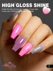 Yokefellow 6pcs gel nagellak Pastel Pink Pink Glitter Gel Nagel Pools Set met toplaag en basisjas UV nagelgellak 240425
