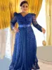Vestidos de gasa de manga larga para mujeres africanas Dashiki estampado Dubai Abayas Fiesta de bodas Vestido de cumpleaños 2024 Ropa de primavera 240425