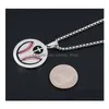 Colliers pendants Round Cross Charms Baseball Bat Collier Gol