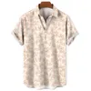 Camisas casuais masculinas camisas florais masculinas roupas havaianas de mangas curtas Tops de férias soltas Lappel Social 3D Camisa de impressão 2023 Vintage 240424