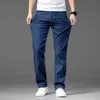 Heren jeans zomer ultradunne heren losse jeans lyocell jurk ijs zijden mode casual stretch denim broek zakelijk recht pantsl2404