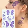Tatuaż Transfer Butterfly Tymczasowy tatuaż blatter Wings Eye Corner Waterproof Art Twarz naklejki do makijażu festiwale muzyczne przyjęcie 240427