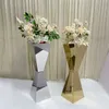 Wholesale Event Decoration Wedding Luxury Center Pieces Gold Silver Metal Flower Rectangular Table Stands