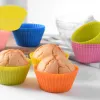 Moules 12pcs Gâteau de silicone Moule rond Round Muffin Cupcake Moules de boulangerie réutilisables outils de décoration de gâteau