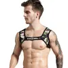 Shirts Jockmail Men's Fiess Neoprene Harness Sports Shoulder Straps Muscle Exercise Protective Gear Support Sexy Tank Top Gay Wear