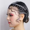 Tattoo Transfer Makeup Decoration Hair Rhinestone Decoration Long Rhinestone Strip Sticker Adhesive Face Decal Temporary Tattoo Stickers 240427