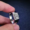 Sier 925 Sterling Kaplamalı Tam Elmas Mossan Diamond Ring Seiko Solid Grand Boss Erkek Yüzük Elmas Yüzük Tiktok