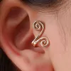 Charm New Design Geometric Mosquito Coil Spiral Clip on Earrings No Pierced Womens Fashion Gold Color Ear Cuff Personality Jewelry