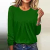 Women's Blouses Fashion Solid Color Blouse For Women Elegant Office O-Neck Slanke Higt Taille Top Temperament Simple Causal Ladies