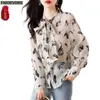 Camicette da donna S-2xl 2024 Donne a manica lunghe autunno elegante Lady Lady Work Shirt Shirt Cash-Up Wok Tops e