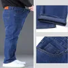 Jeans masculinos jeans Largesized Alto Trech Denim Fabric Adequado para Peoples com excesso de peso calças largesizadas 45150kg Jeans Hombre de perna larga Jeans Pantalon Hommel240