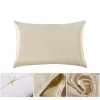 Almohada 100% natural Mulberry Silk Toalla de almohada real Seda real Cabello Piel Toalla de almohada Almohada 48 cm*74 cm Cubierta para viajar