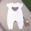 0-3 år baby rompers sommar spädbarn korta ärmkläder pojkar flickor mjuka bomull barn jumpsuit nyfödd vit romper