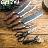 Knives Stainless Steel Kitchen Knives Set Tools Forged Kitchen Knife Scissors Ceramic Peeler Chef Slicer Nakiri Paring Knife Gift Case