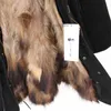 Mens Down Parkas 2022 Men Winter Jacket Natural Raccoon pälsrockar Huven Varma långa jackor plus storlek 7xl Male tjock riktig kappa
