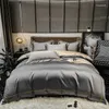 Beddengoed sets Egyptische katoenen set borduurwerk dekbed deksel quilt quilt gemonteerd/platte kussensloop luxe huizen textiel voor sprei's