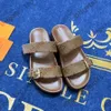 Bom dia seh réalisent en cuir sable pantoufle décontractée chaussure d'été plage sandale gladiator mules hasp new womans mens plates glissade de luxe de luxe sliders sandale taille 35-45