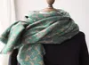 Leopard estampa pashmina lenço caxemira manta xale de abacate vintage verde espessado warm womens winter wrap fadies moda216k5035040