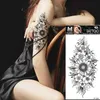 Tatuaż Tattoo 1PC Black Flower Art Body Waterproof TettaToos Kobiety chłodny wąż piękno seksowna róża lampa błyskowa fałszywa moda z rękawem rękawów 240427