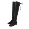 Stivali inverno inverno in cambio da donna Donne Donne Cuci pesanti a lungo su ginocchio Botas Feminina Round Head Zapatos Pajeres