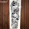 Tatuagem Transfer Black Longo Robot Arm Fake Tattoo Stickers Men Party Full Ombro Tattoo Tattoo Mulheres Maquiagem Dicas de Tatto Impermeável 240427