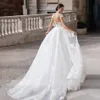 Романтические свадебные платья русалки с съемными поездами короткие рукава аппликации свадебные платья vestido de noiva uplkirt robe de mariee yd