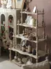 Płyty dekoracyjne 140 cm wysokość vintage francuskie 5-warstwowe stojaki na drewniane półki do przechowywania szafki do przechowywania meble
