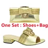 Casual Shoes Party And Bag African Wedding Italian Shoe Sets Ladies With Matching Bags Set Decorated Rhinestone