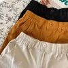 Shorts Summer New Kids Pants Solid Cotton Shorts Elastic Waist Casual ldren Clothes H240509