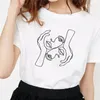 T-shirts pour femmes Tee graphique mignon Base O-Neck White Tees Funny Girls Tshirt Plus taille xxxl Femmes T-shirt Summer Summer Sleeve Top